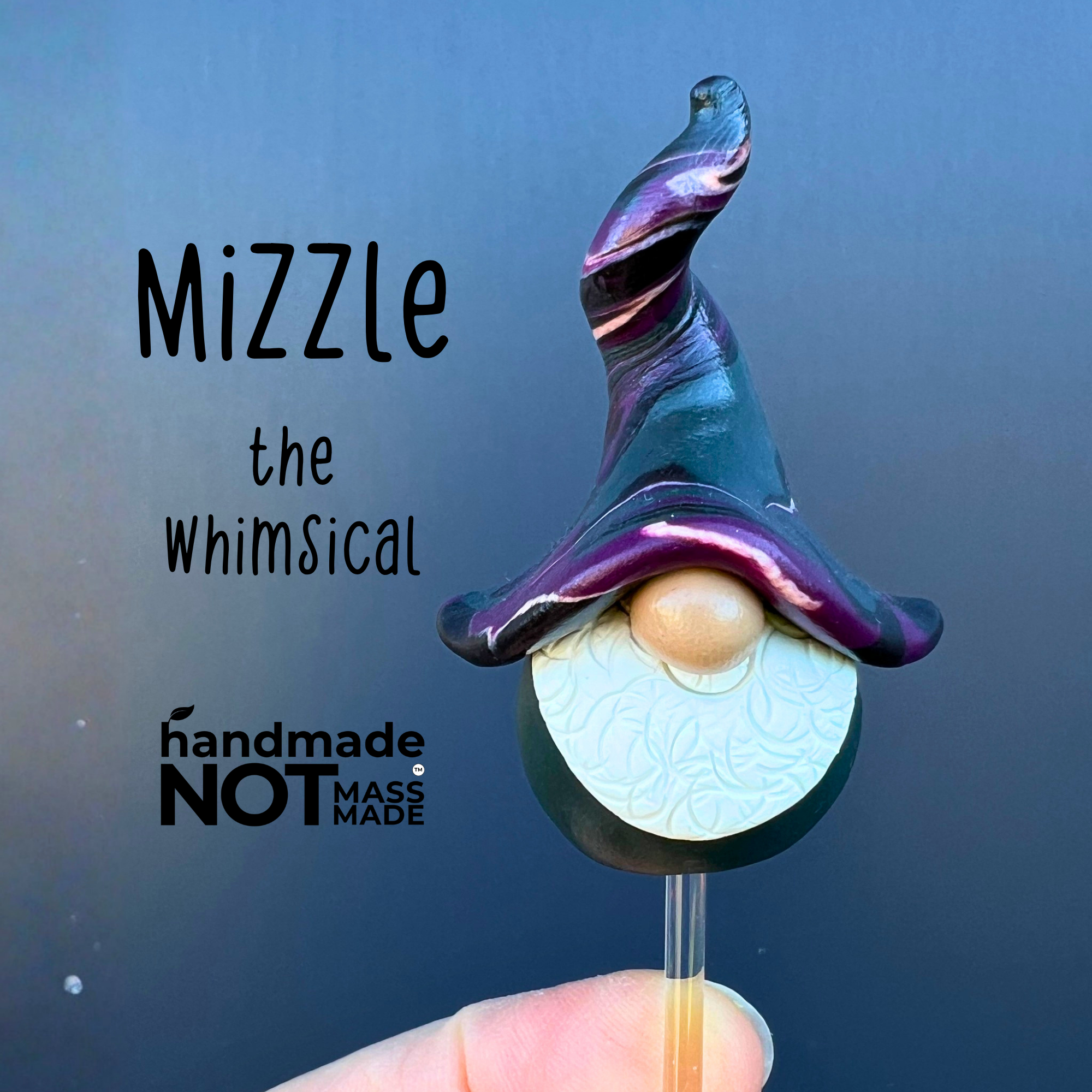 Whimsical polymer clay gnome trio - Mizzle, Whimple & Gloam