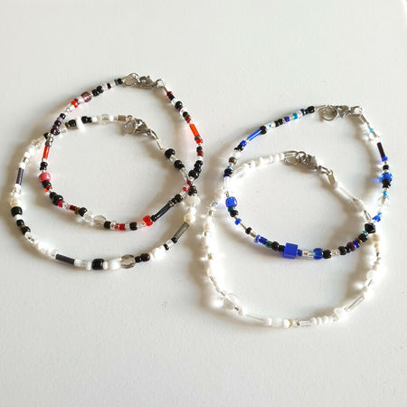 Dainty Modern Glass / Seed beaded bracelets