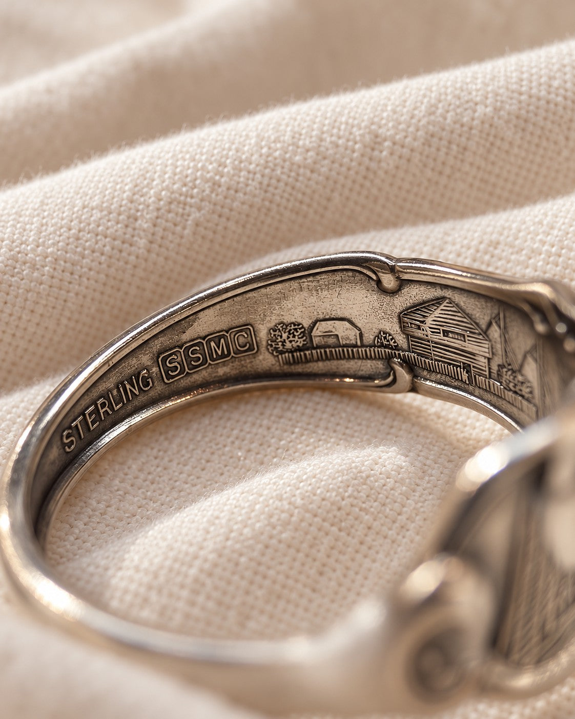 Vintage Sterling Silver Illinois Spoon Ring