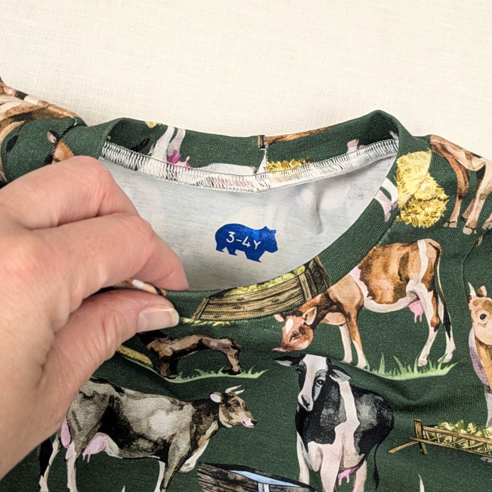 Handmade Twirly Dress with Long Sleeves | Country Cows Collection | sizes 1-5