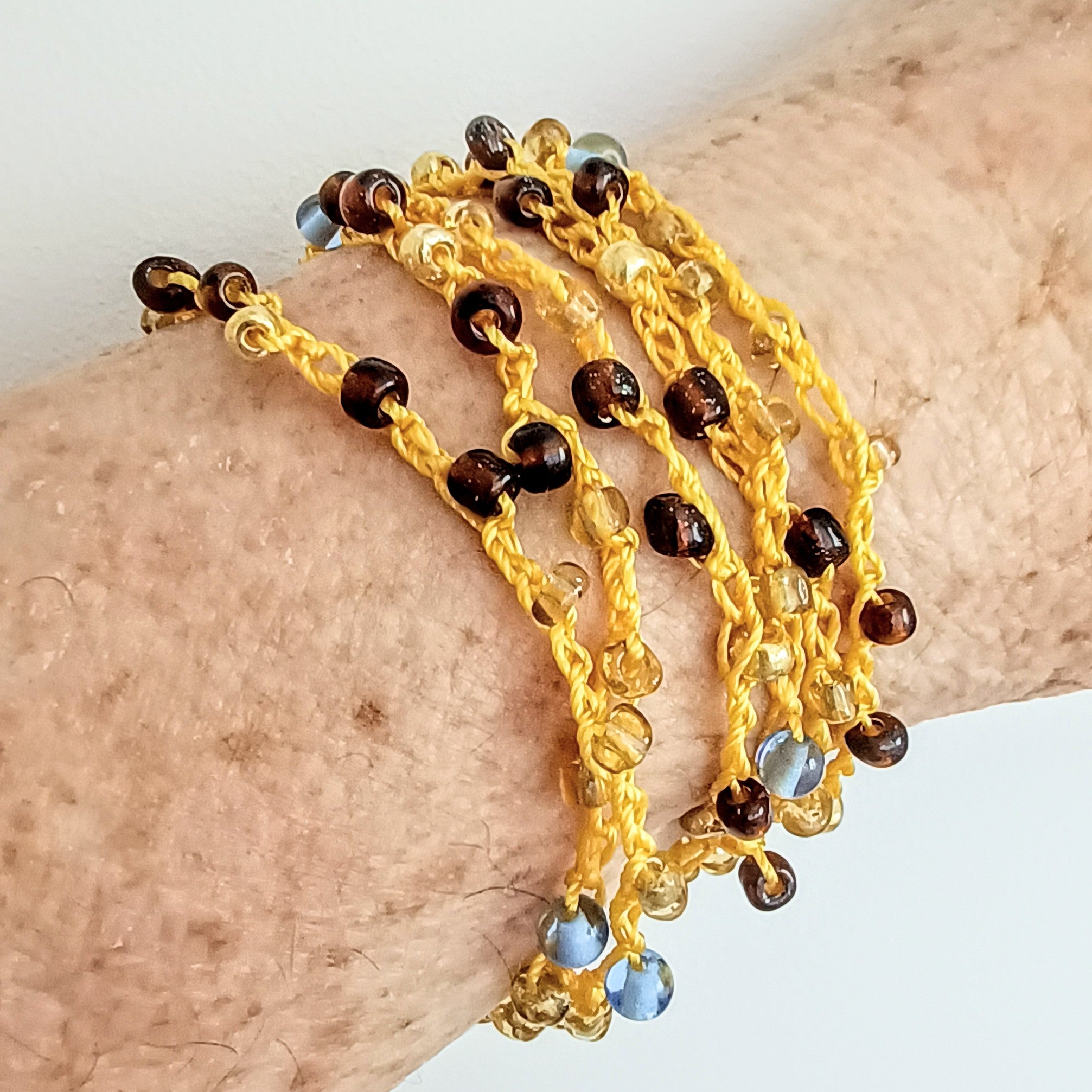 Crochet Seed Bead Necklace/Multi-wrap Bangle