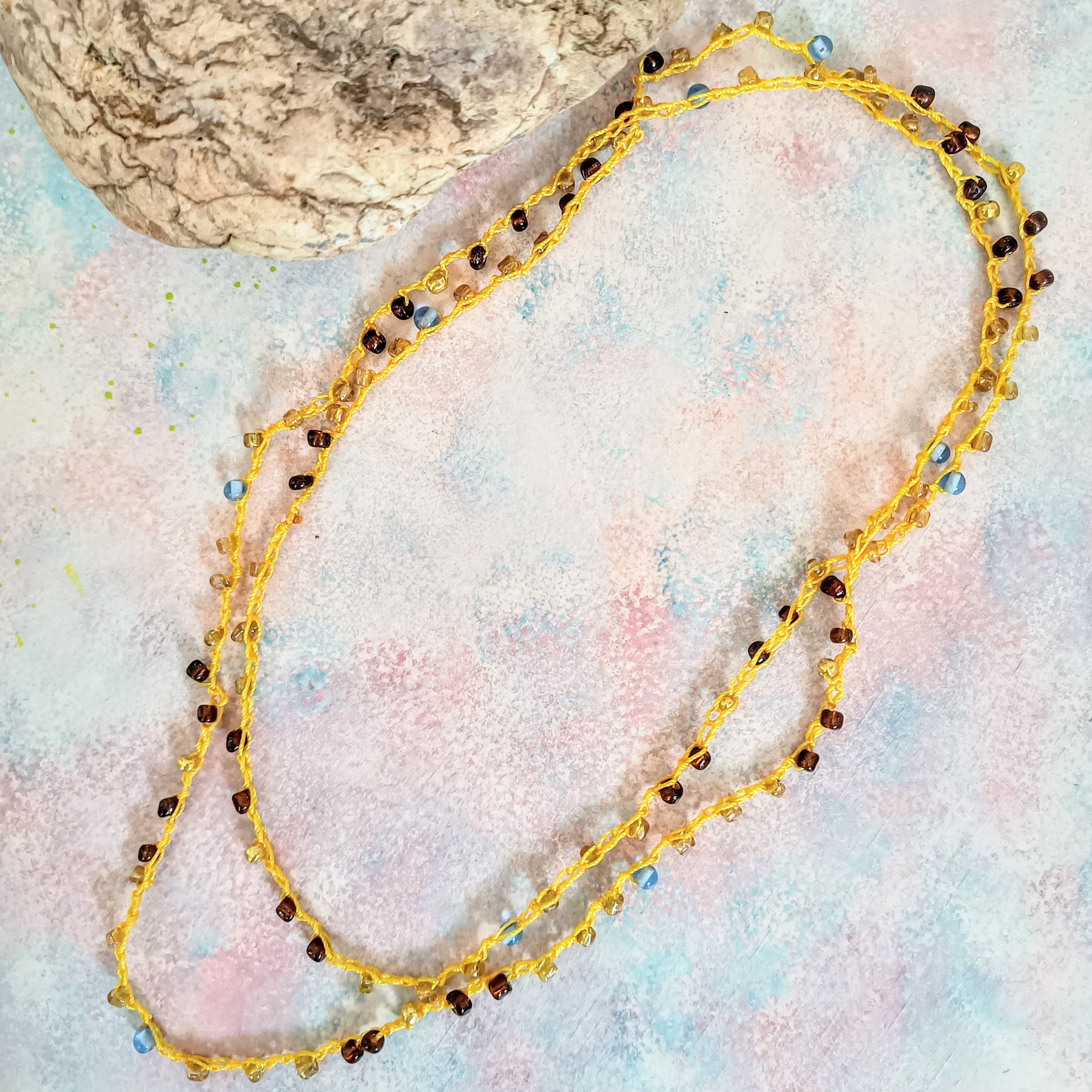 Crochet Seed Bead Necklace/Multi-wrap Bangle