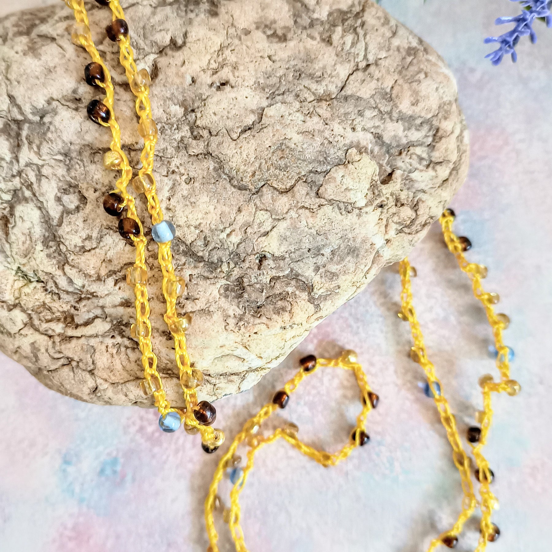 Crochet Seed Bead Necklace/Multi-wrap Bangle
