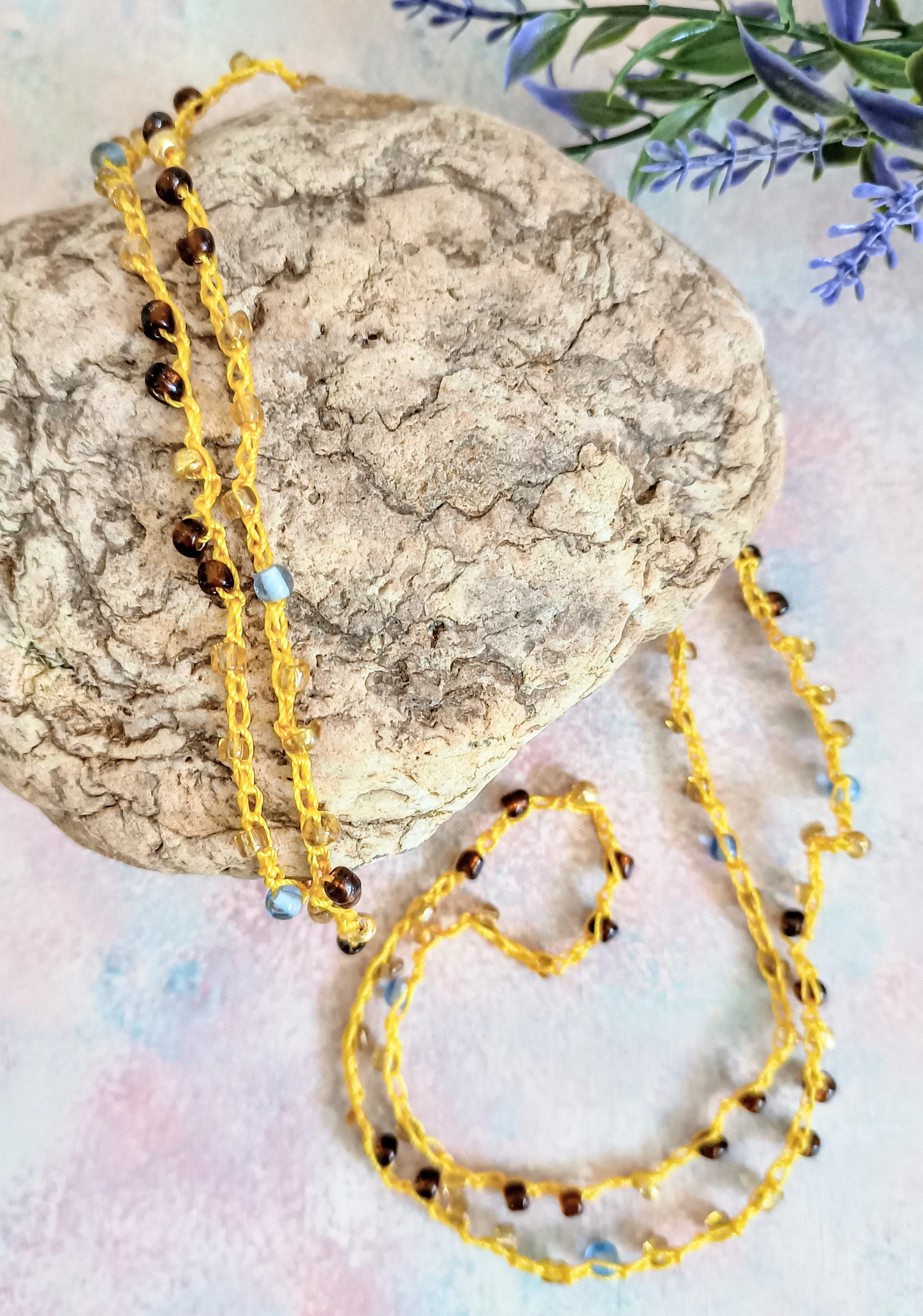 Crochet Seed Bead Necklace/Multi-wrap Bangle