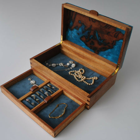 Timber Jewellery Box - Red Ash