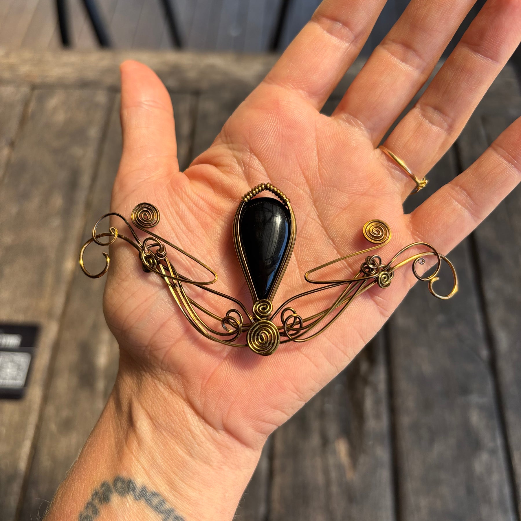 Black Onyx elven crystal crown tiara