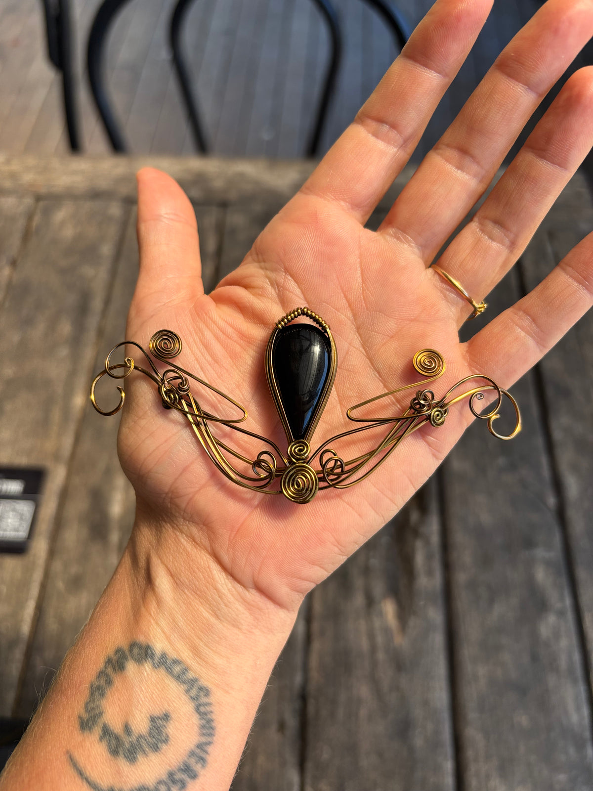 Black Onyx elven crystal crown tiara