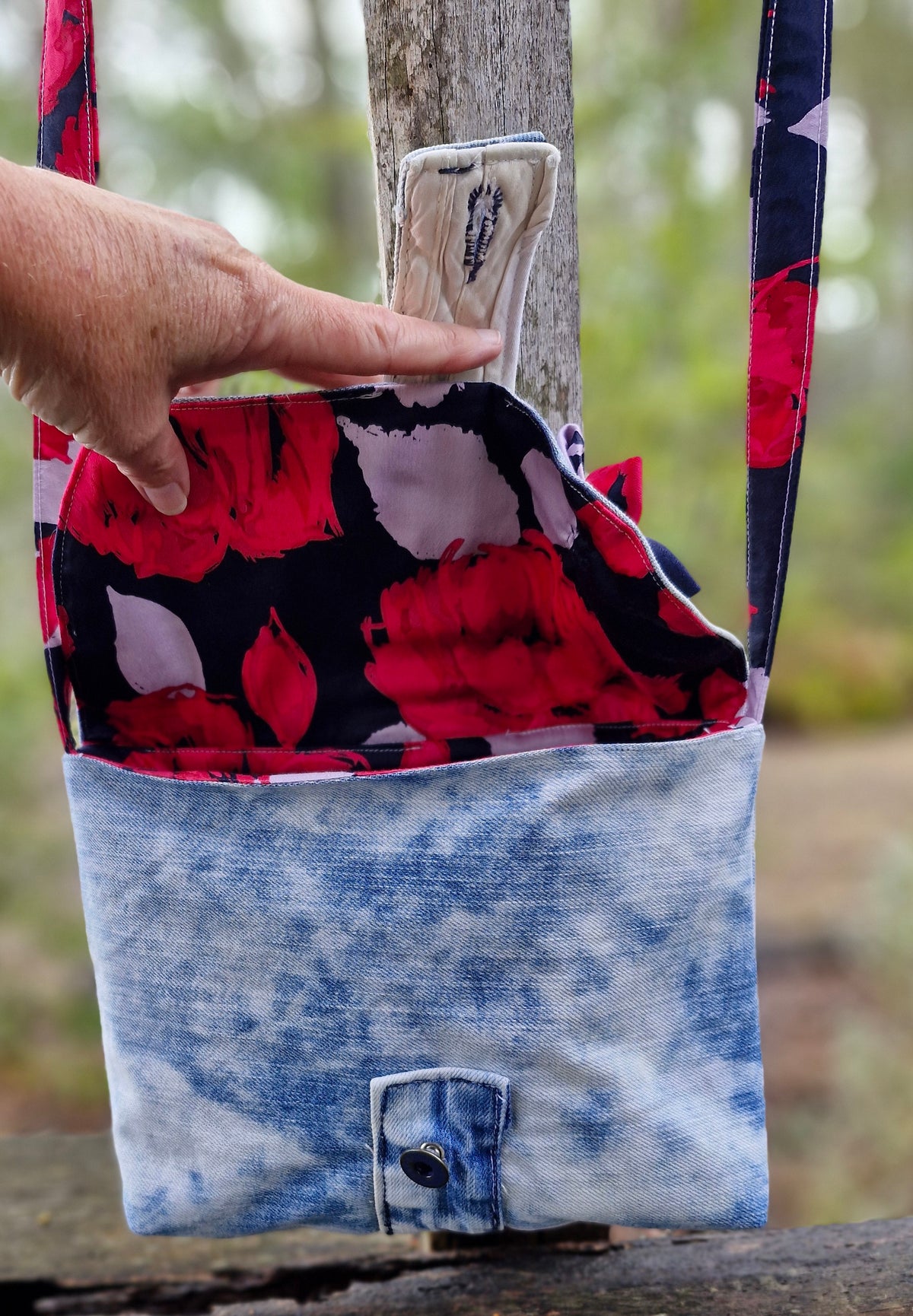Upcycled Crossbody Bag / Eco Friendly One of a kind