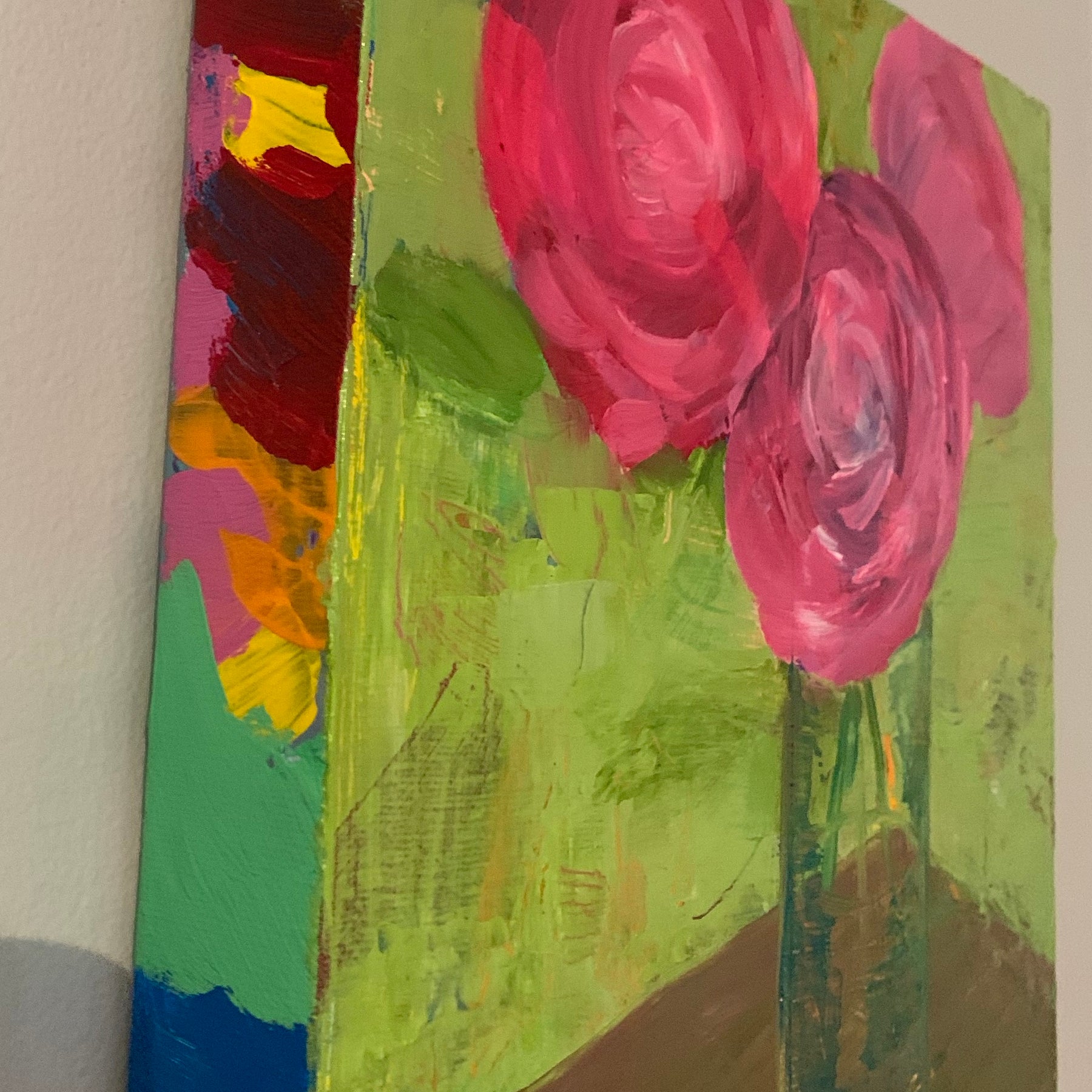 Wall Art Pink Abstract Flowers