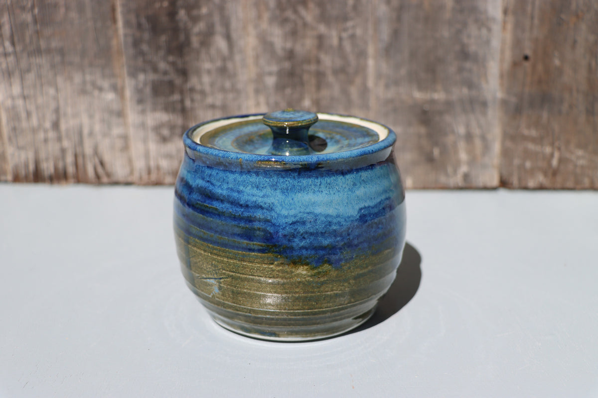 Blue lidded jars - Hand Made Thrown High Fired Stoneware