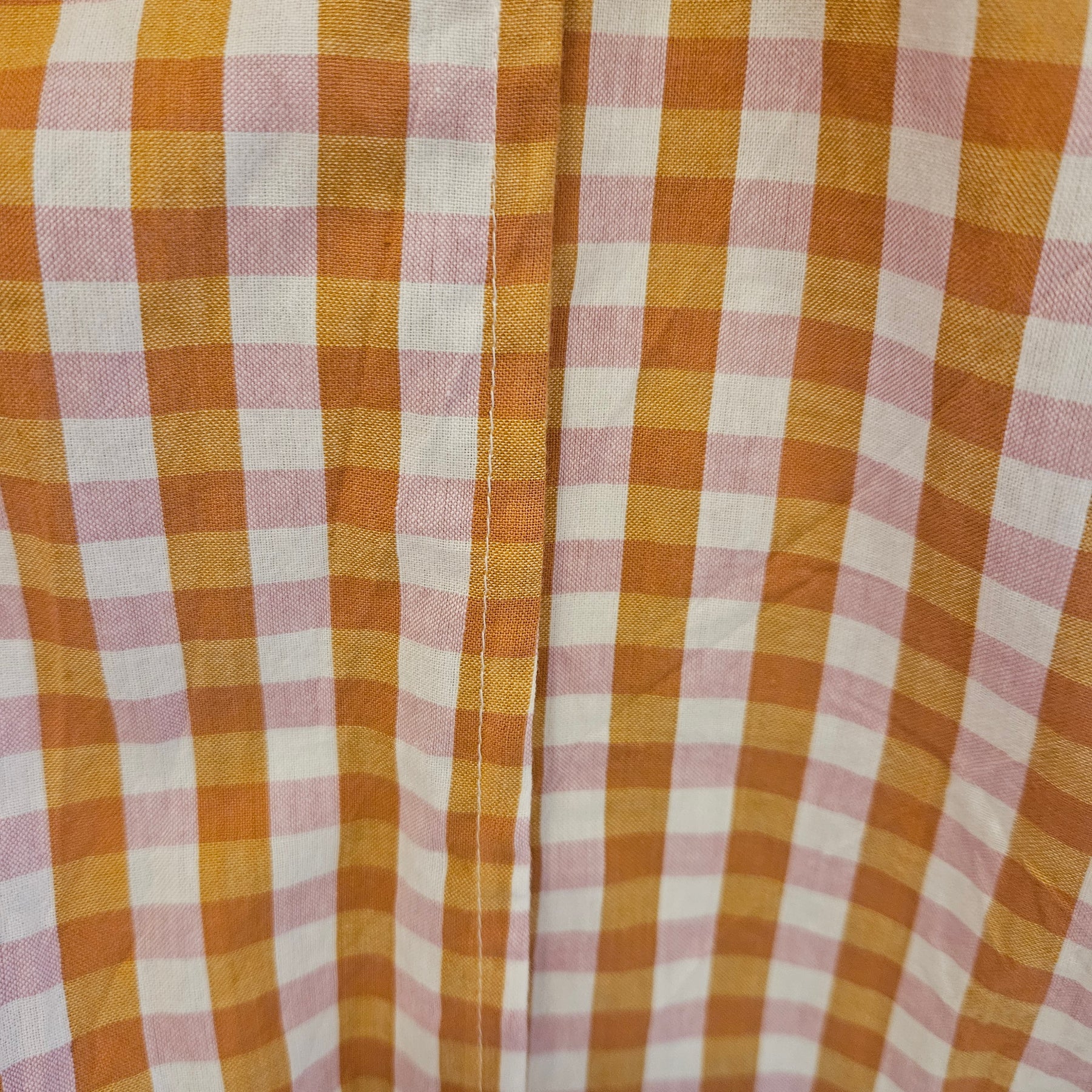 Dressing Gown Lightweight 100% Cotton Pink Caramel check