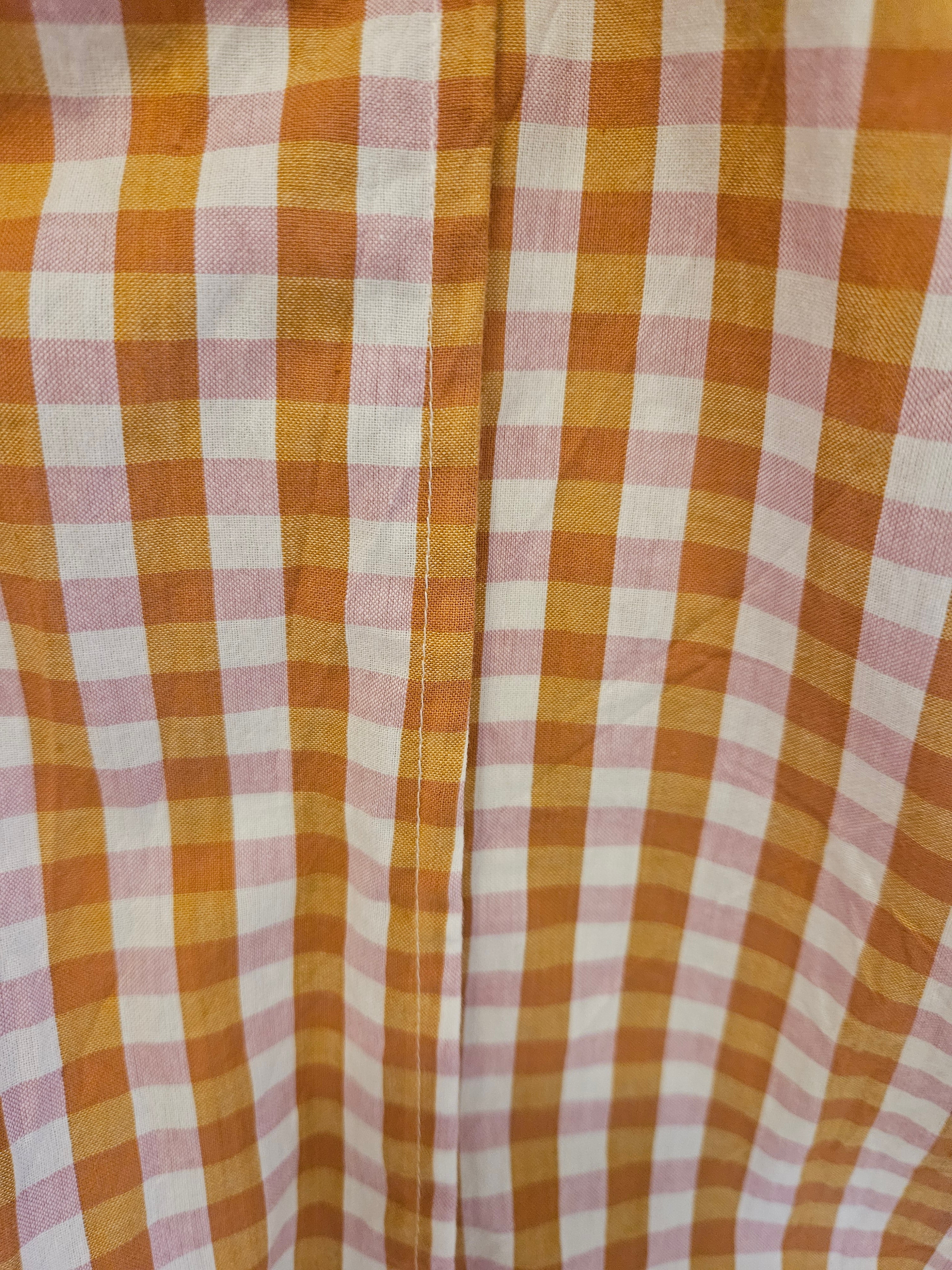 Dressing Gown Lightweight 100% Cotton Pink Caramel check
