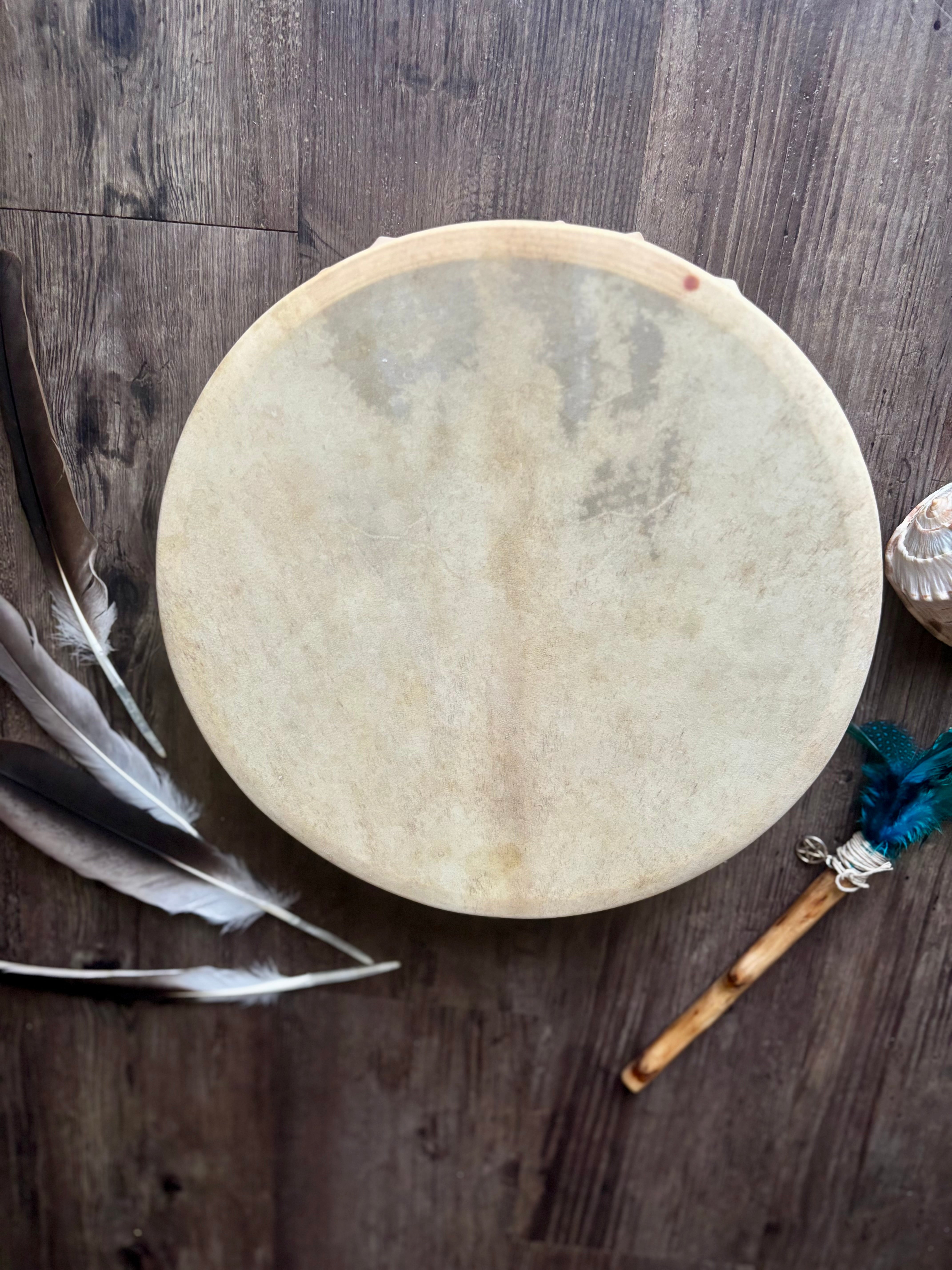 Handcrafted Shamanic Drum- Goat 14” whale spirit!