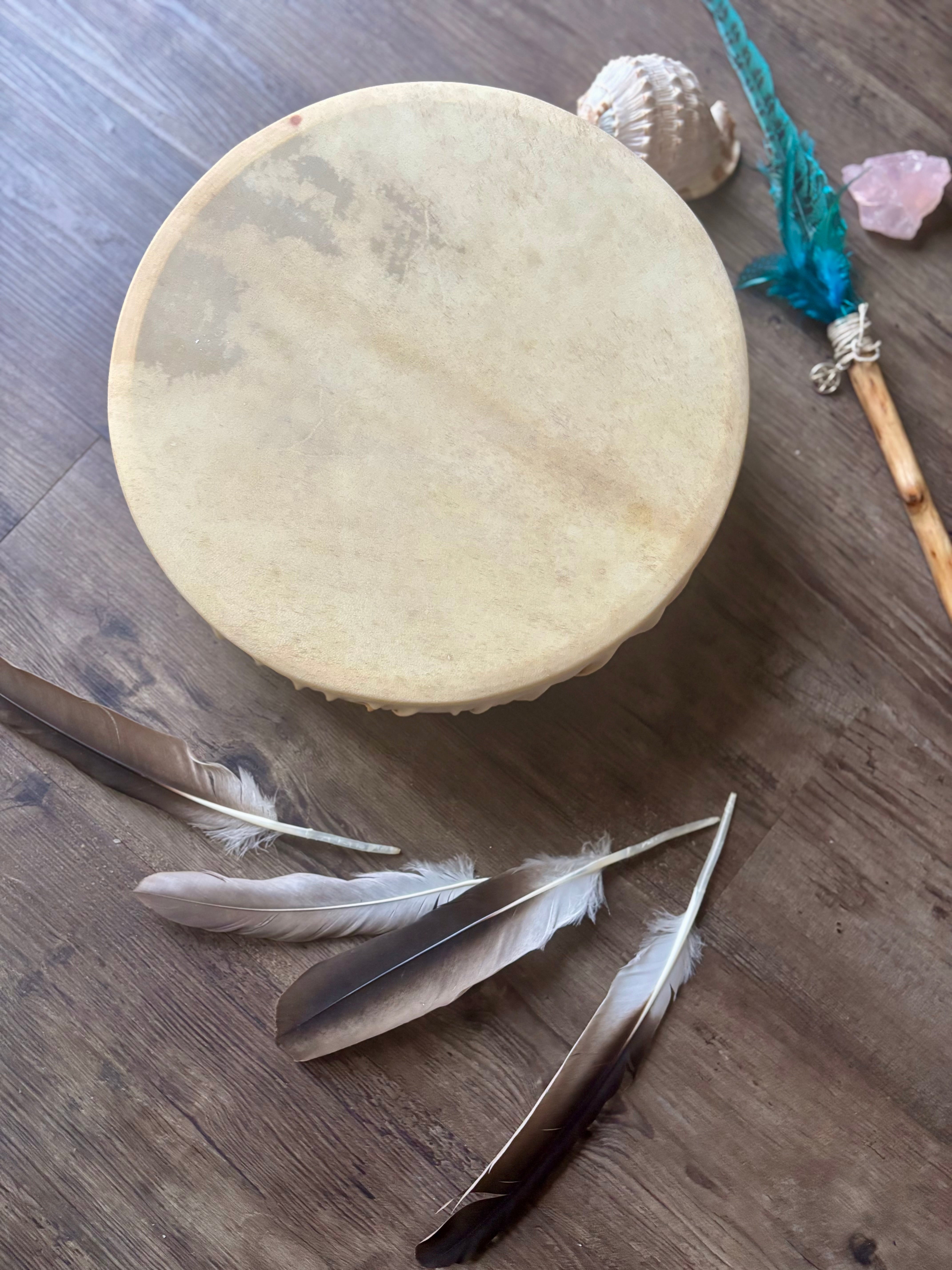 Handcrafted Shamanic Drum- Goat 14” whale spirit!
