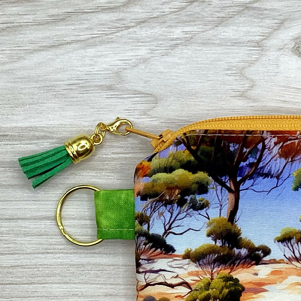 Scenic Outback Zip Pouch (18cm x 13cm). Fully lined, lightly padded