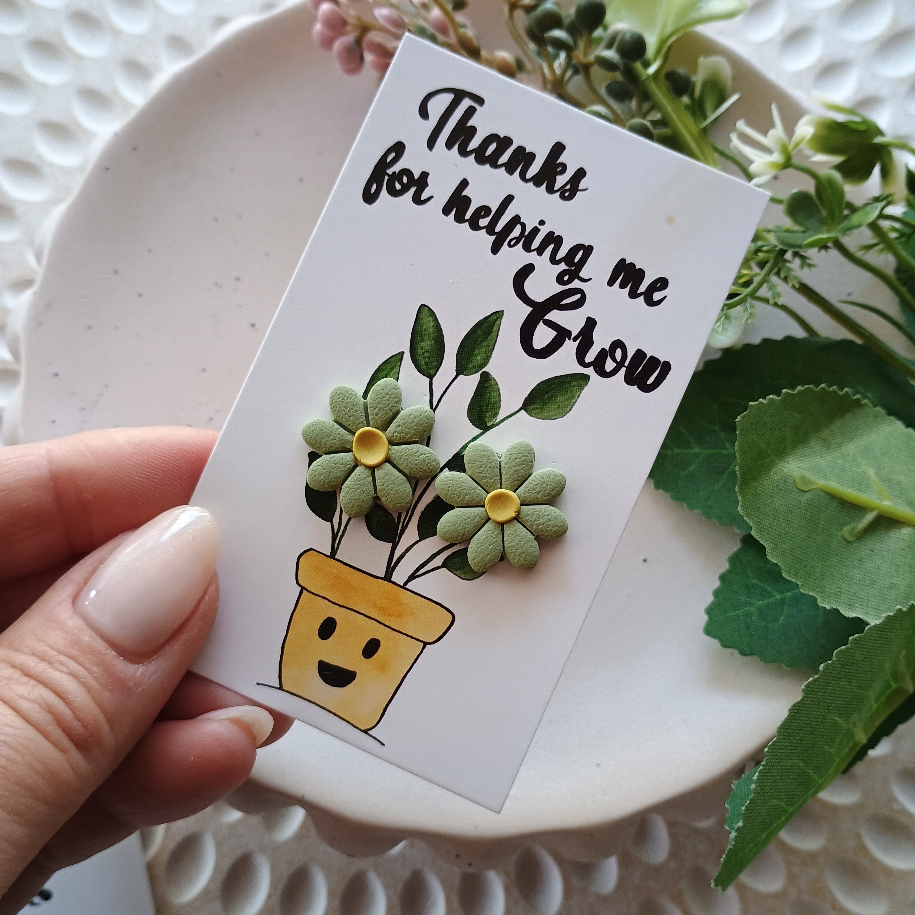 Teacher gift flowers stud earrings