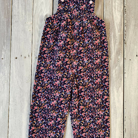 Corduroy Childs overalls pink/navy floral