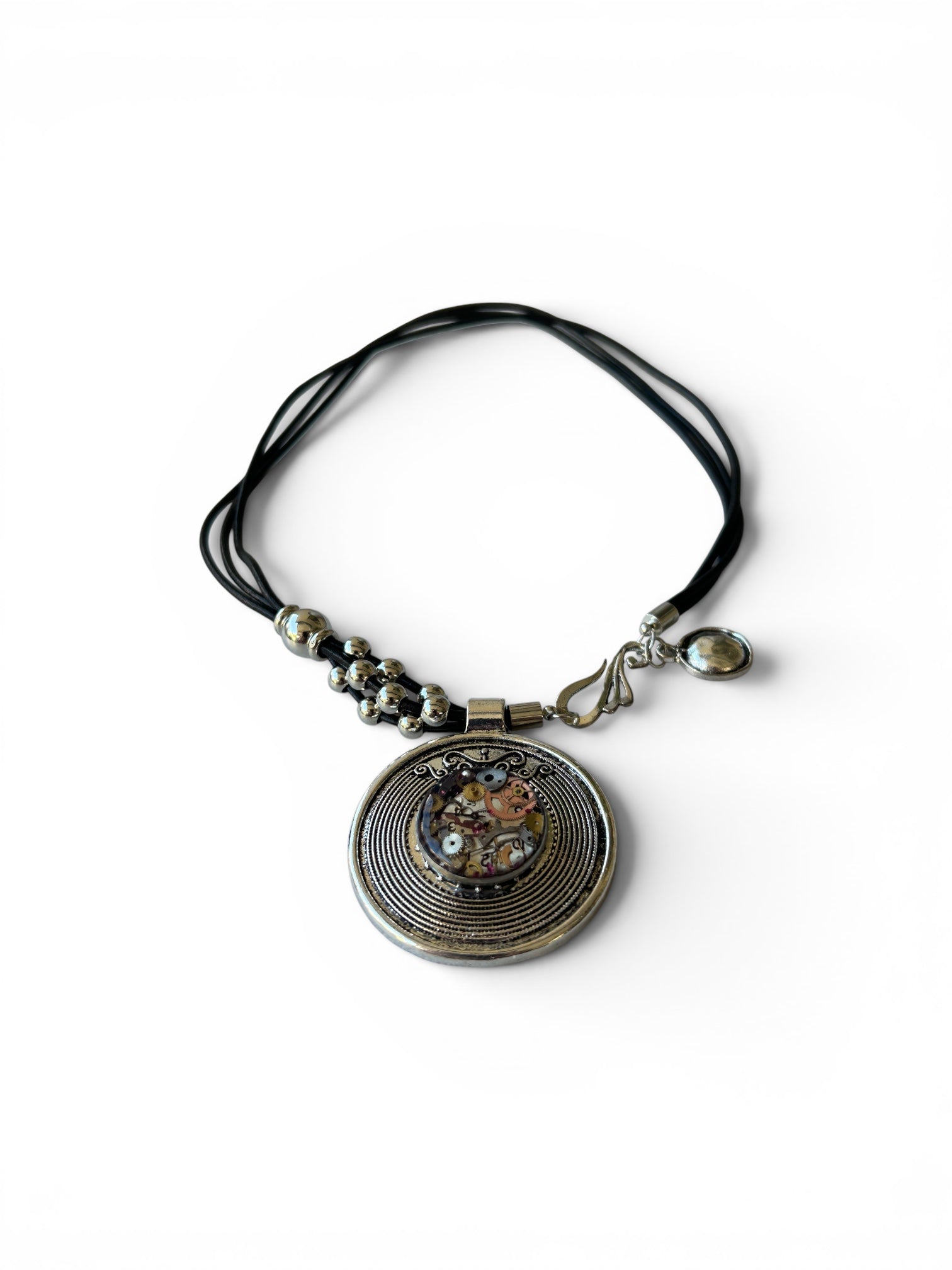 Steampunk watch parts silver medallion