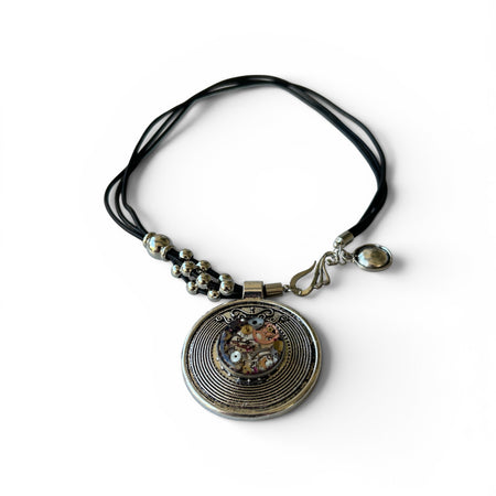 Steampunk watch parts silver medallion