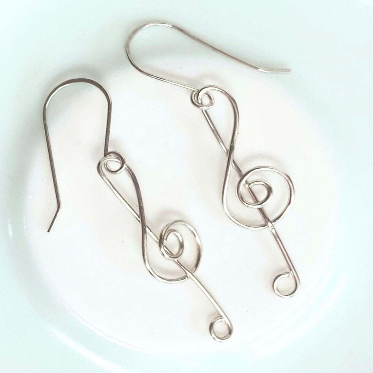 Treble clef dangle earrings  | sterling silver or stainless steel | Music lover gift