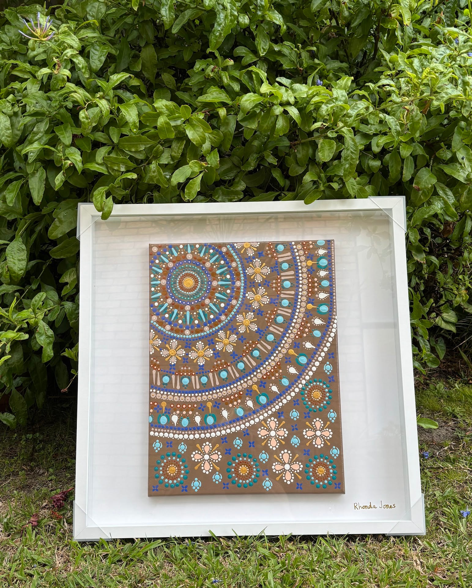 Earthbound Acrylic Hand-dotted Mandala