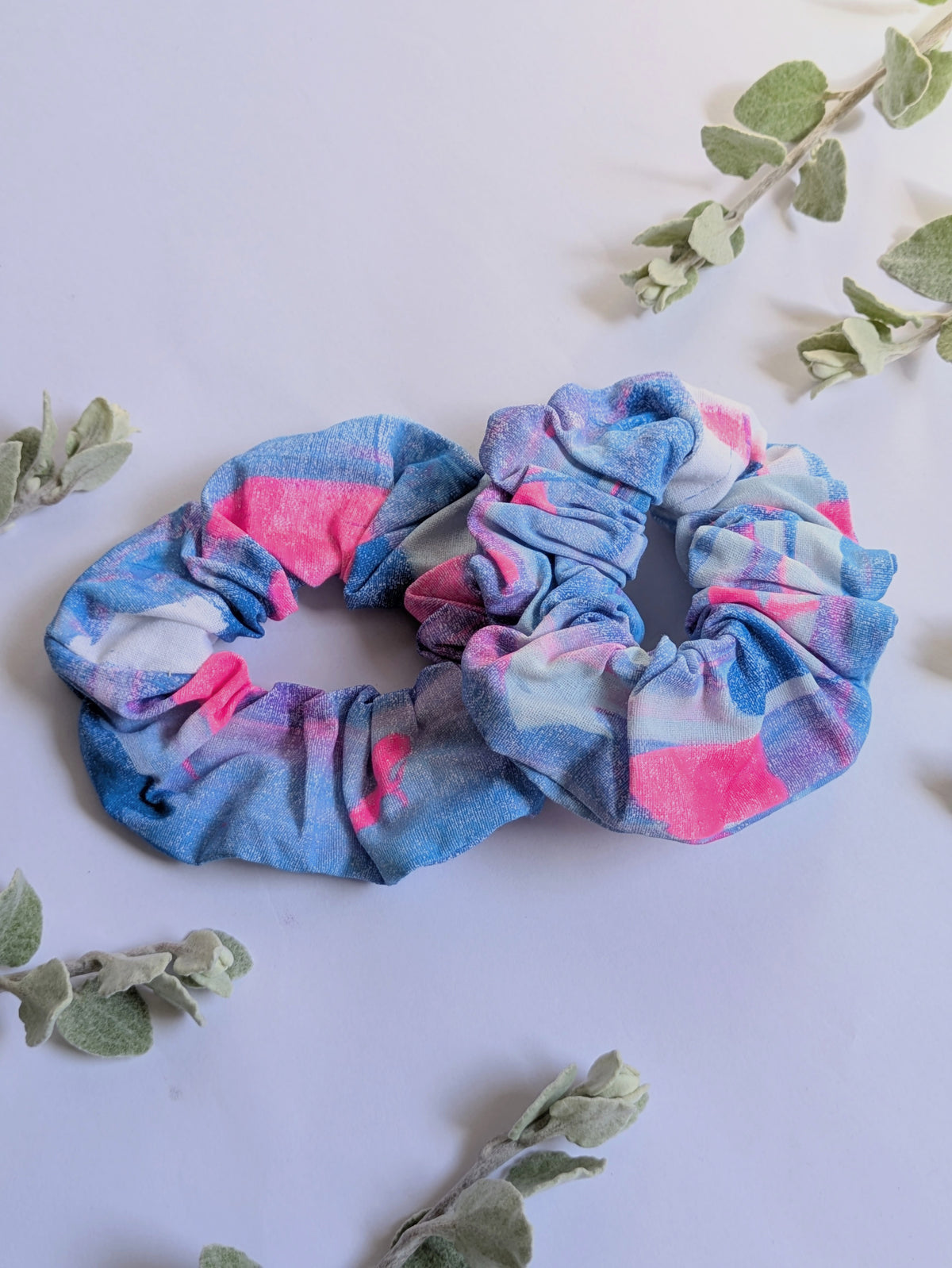 Hand Printed Fabric Scrunchies