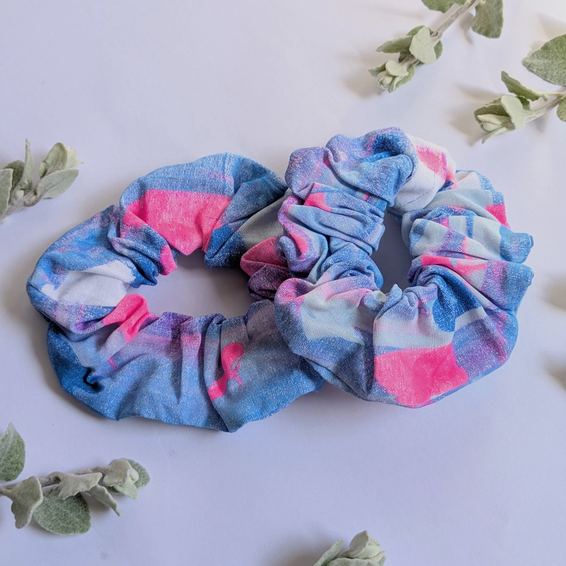 Hand Printed Fabric Scrunchies