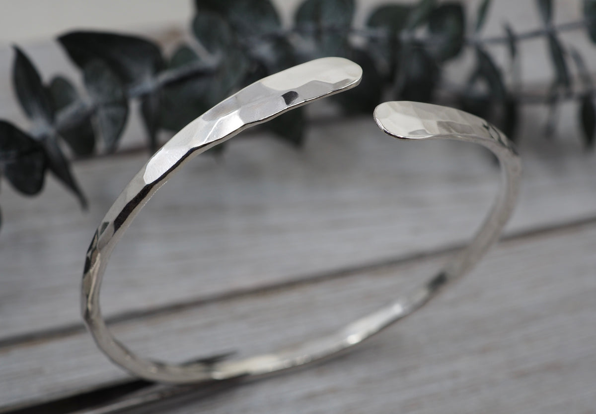 Bronze open bangle | Silver open bangle | Handmade bronze jewellery