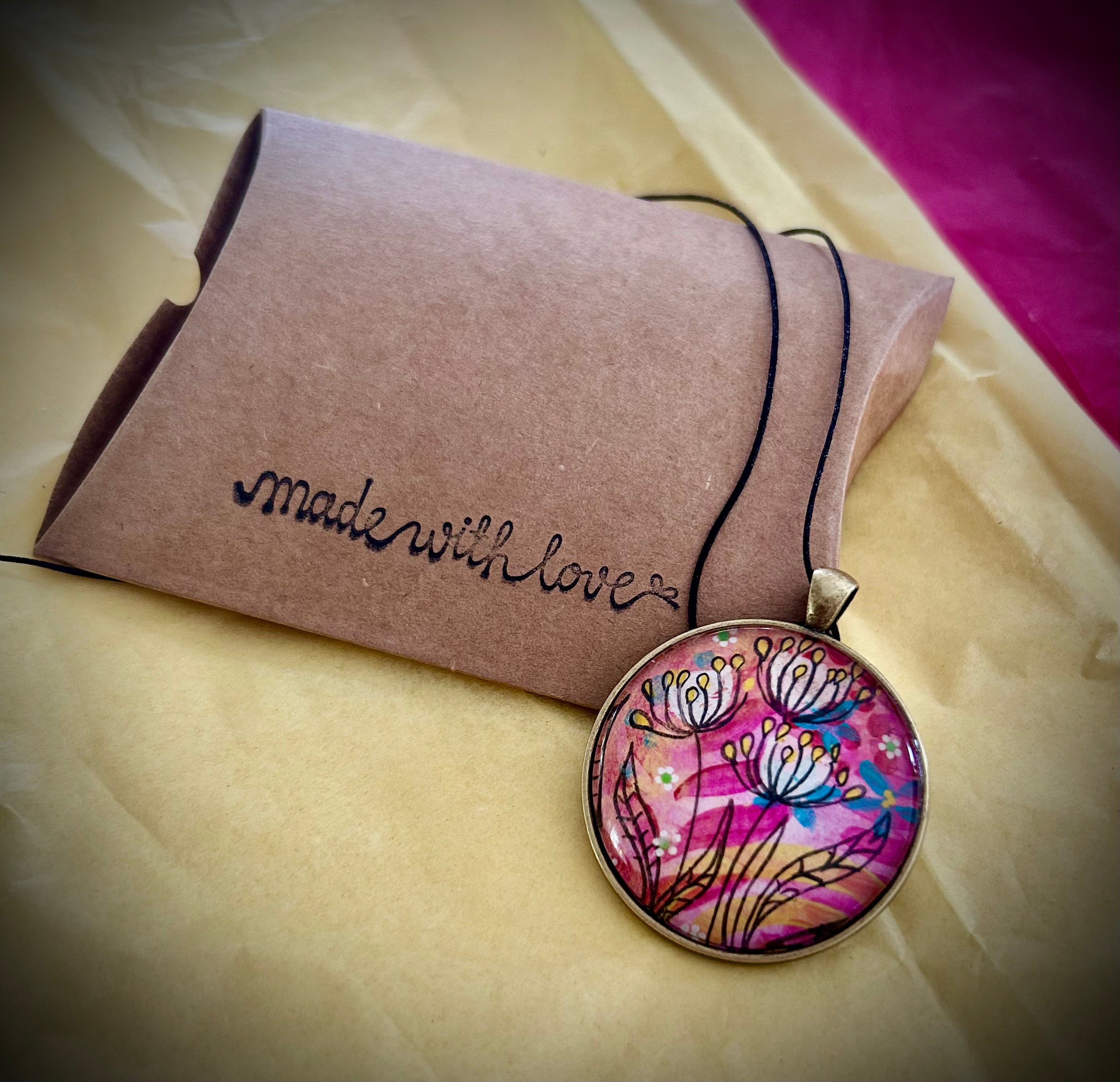 Hand-painted necklace : Pocket Wildflowers