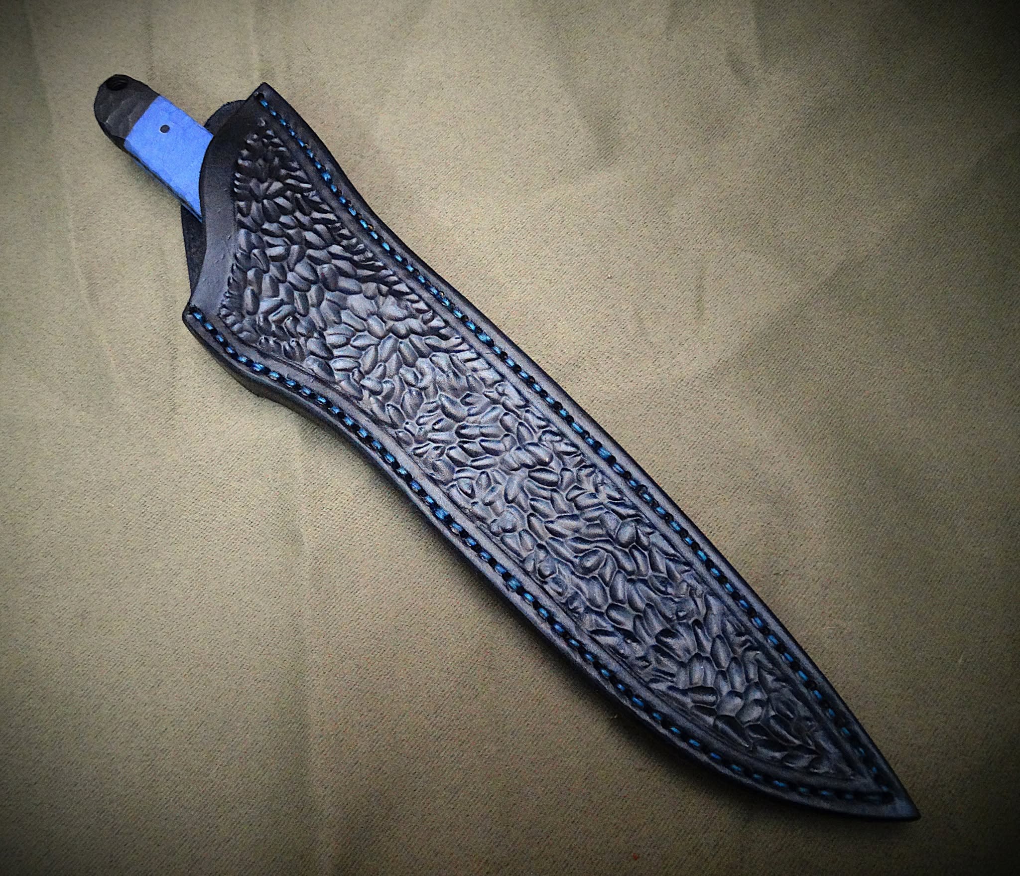 Knife outdoors unique leather steel art timber
