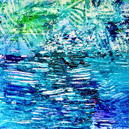 Island Paddle ORIGINAL CANVAS PAINTING 25.4x25.4x3.5cm by Margo Humphries