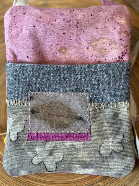 Crossbody Bag - Unique - Embroidered - Textile Art - Collage