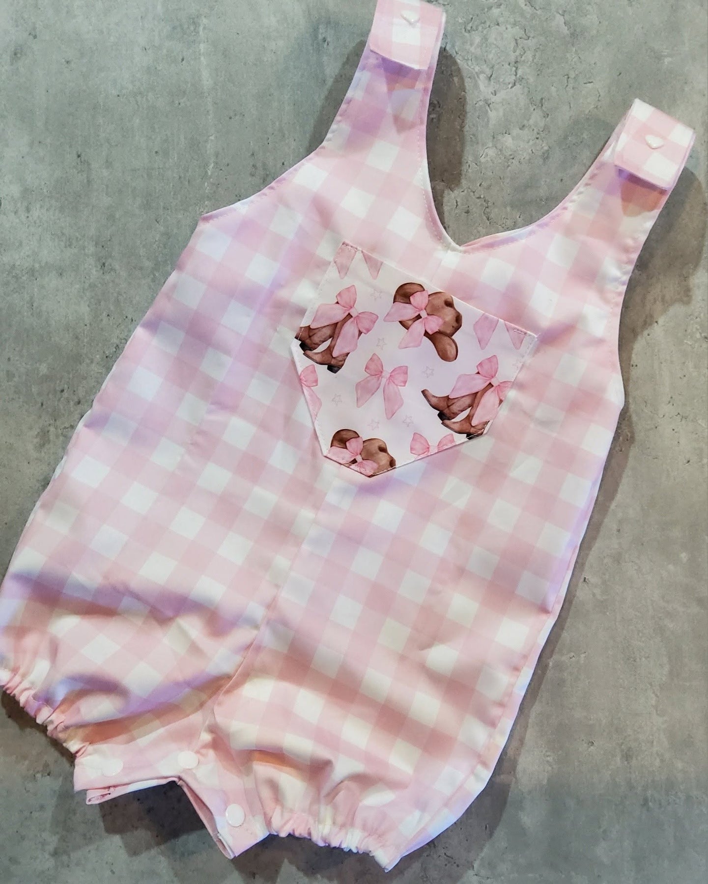 Pink Gingham Romper Size 18/24mths