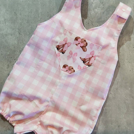 Pink Gingham Romper Size 18/24mths
