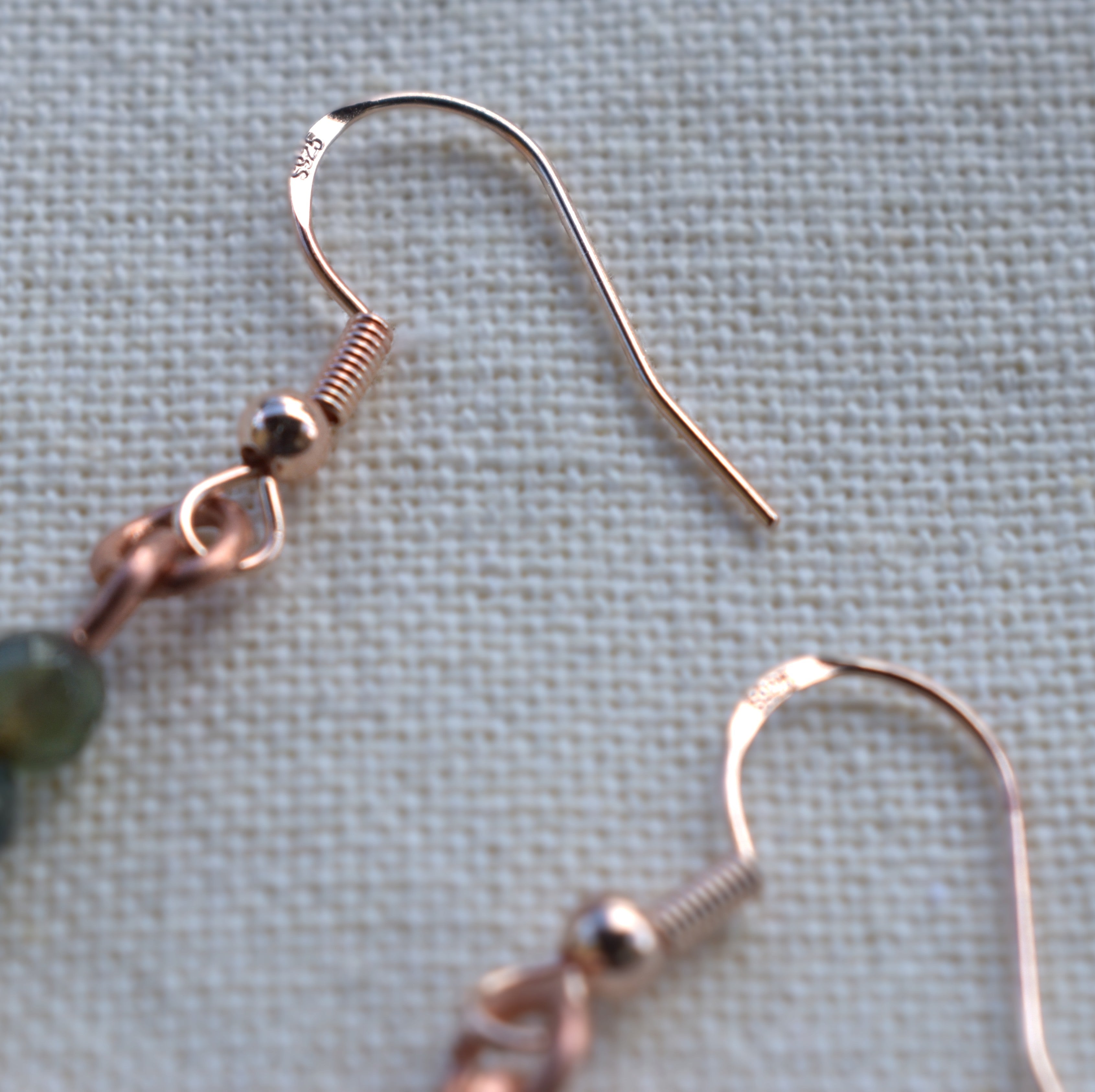 Forest Ribbon - Copper & Moss Agate Earrings