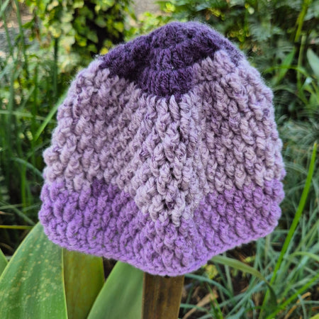 Shades of Purple Crochet Beanie