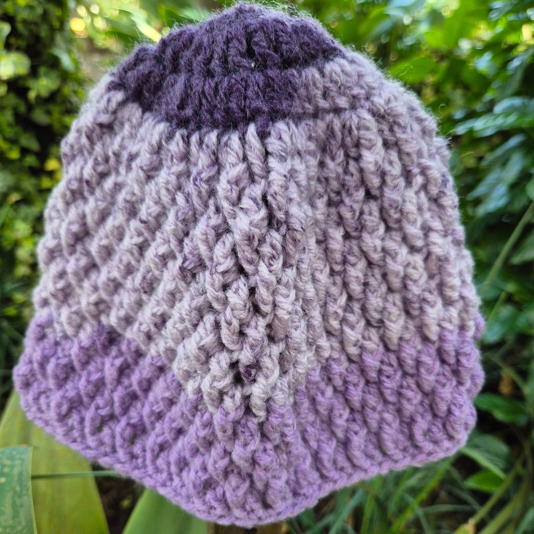 Shades of Purple Crochet Beanie