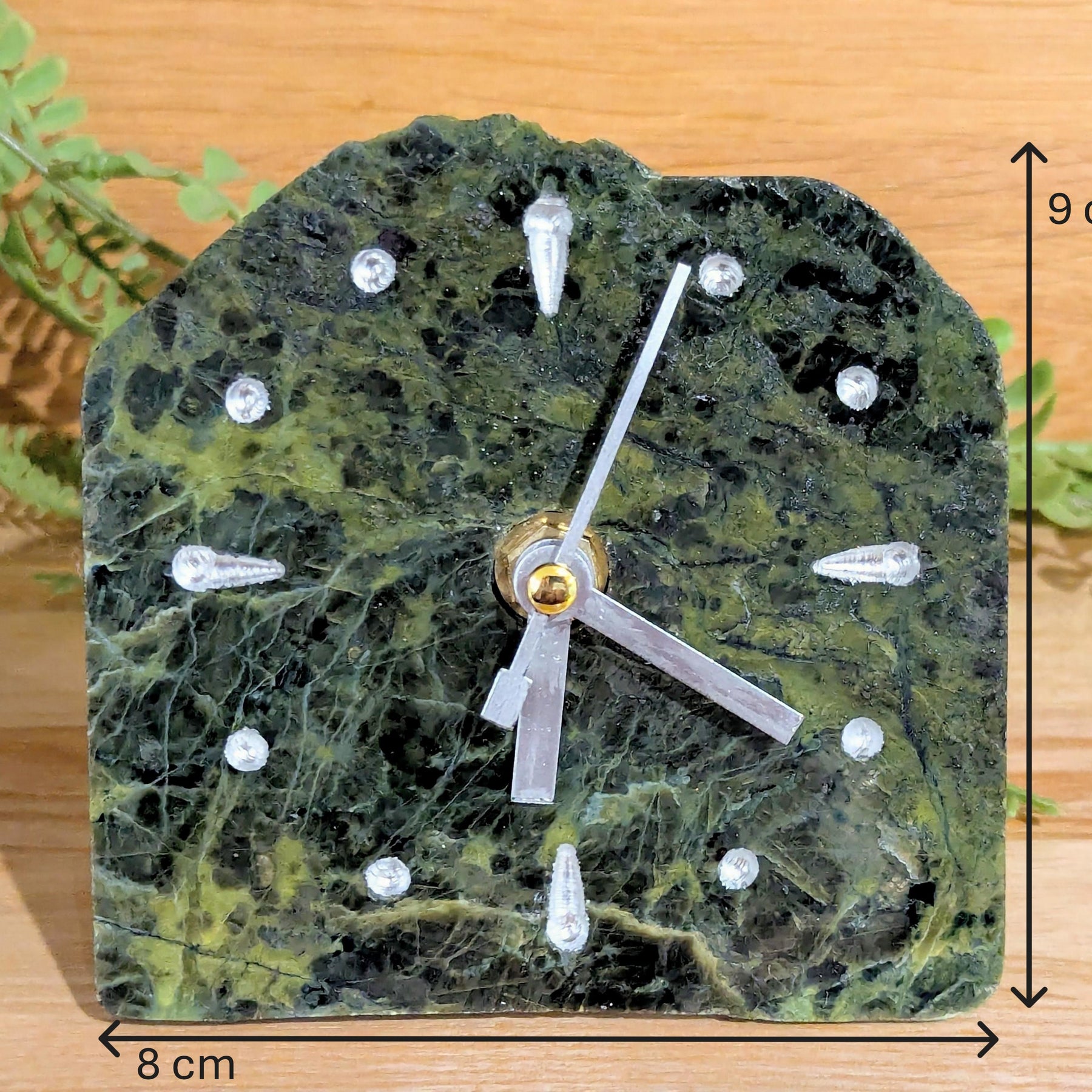 Polished Tasmanian Serpentine Slab Clock