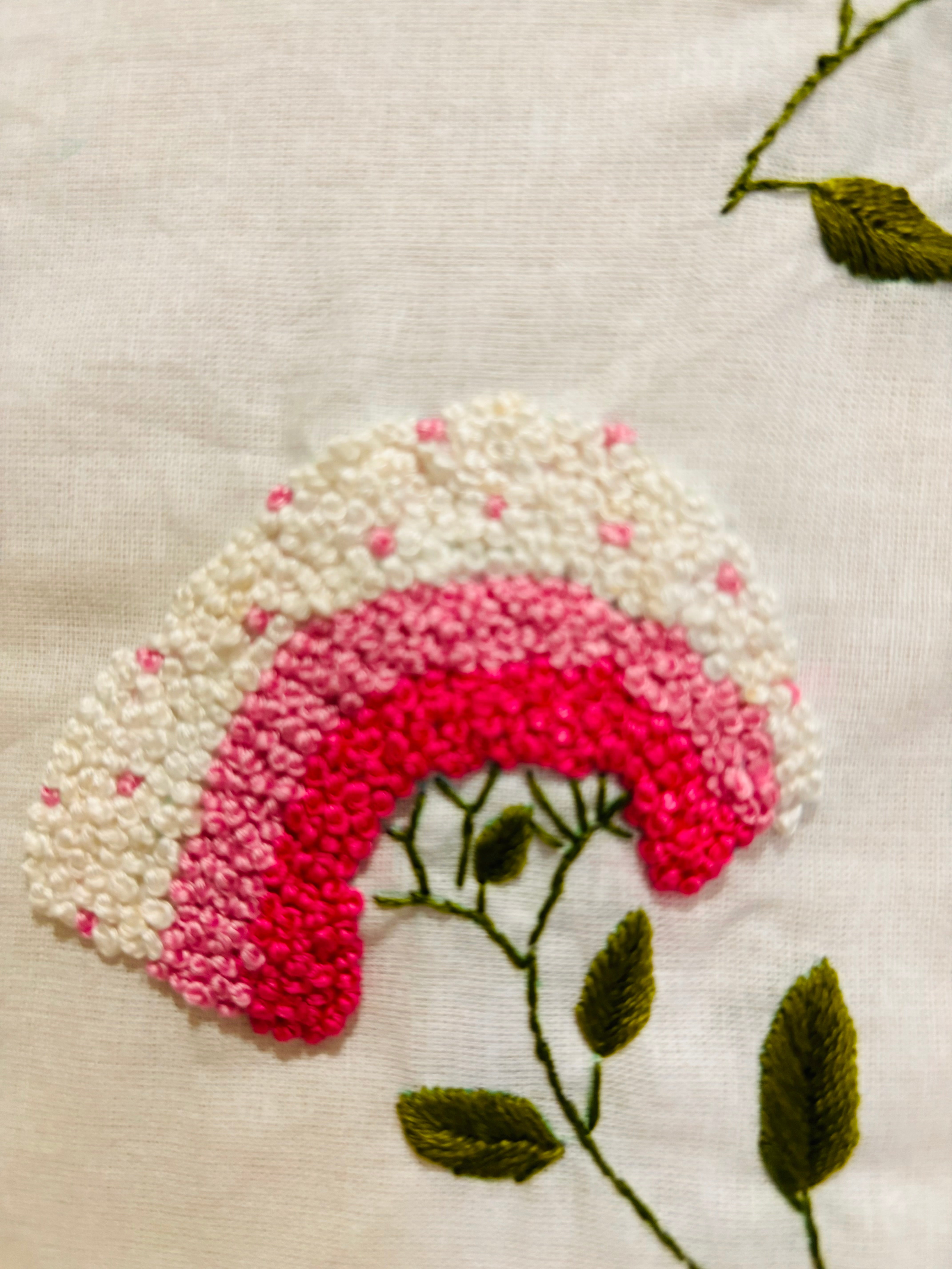 Set of 2 floral Embroidered Pillow/cushion covers