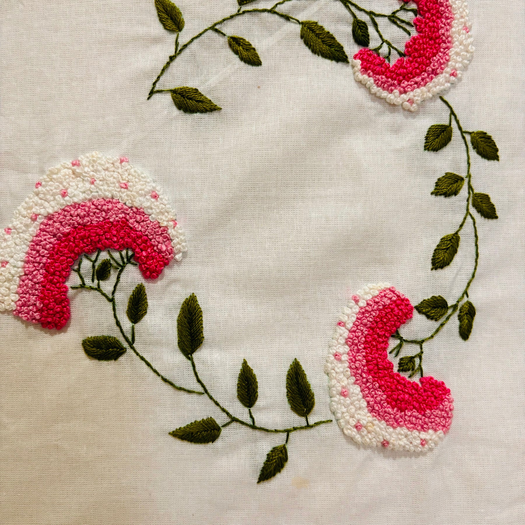 Set of 2 floral Embroidered Pillow/cushion covers