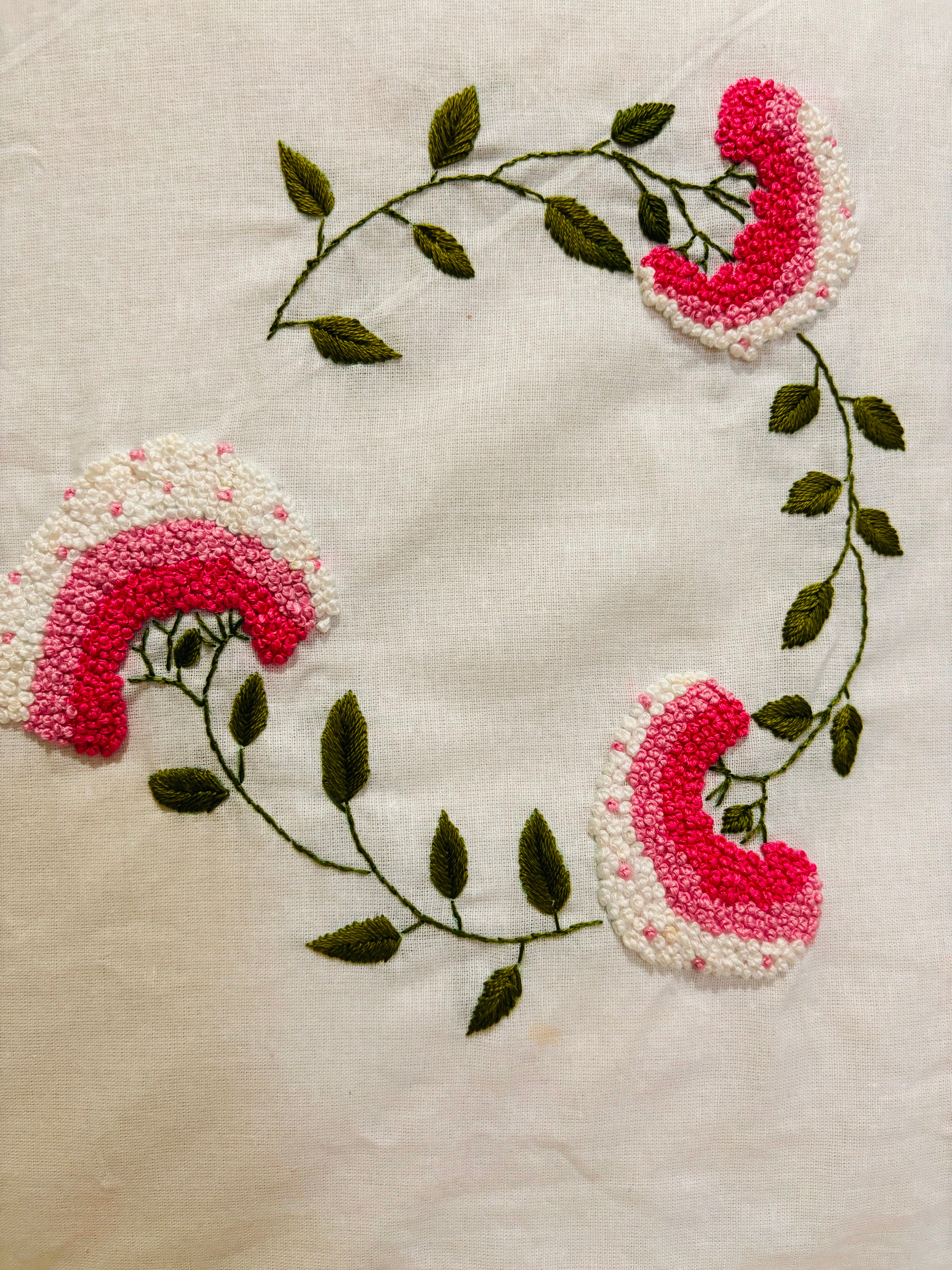 Set of 2 floral Embroidered Pillow/cushion covers