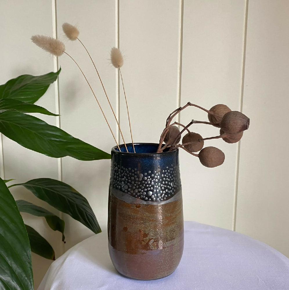 Silver dot vase