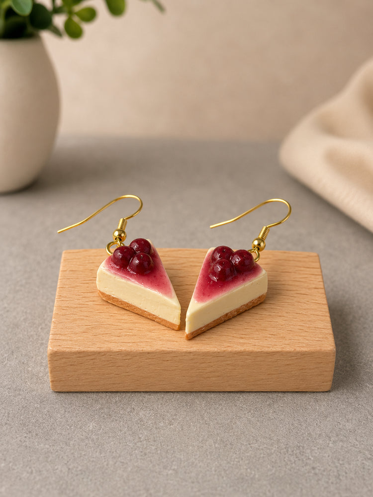 Handmade Cherry Cheesecake earrings