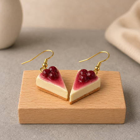 Handmade Cherry Cheesecake earrings