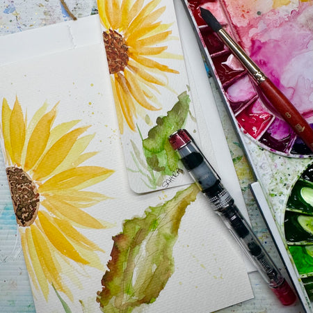 Hand Painted Greeting Card & Bookmark