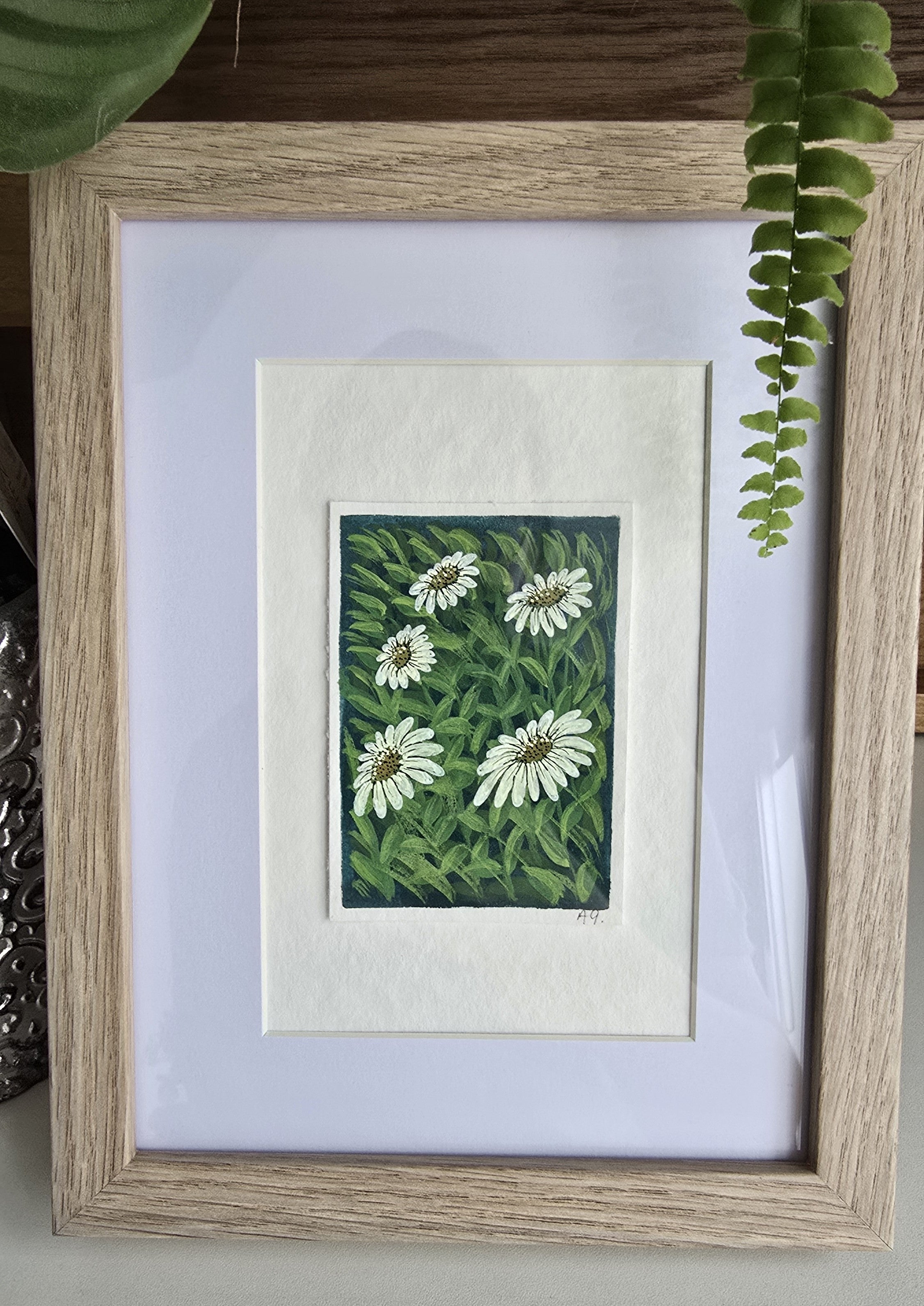 ACEO "Daisies #3" Mini Gouache 2.5x3.5 inches