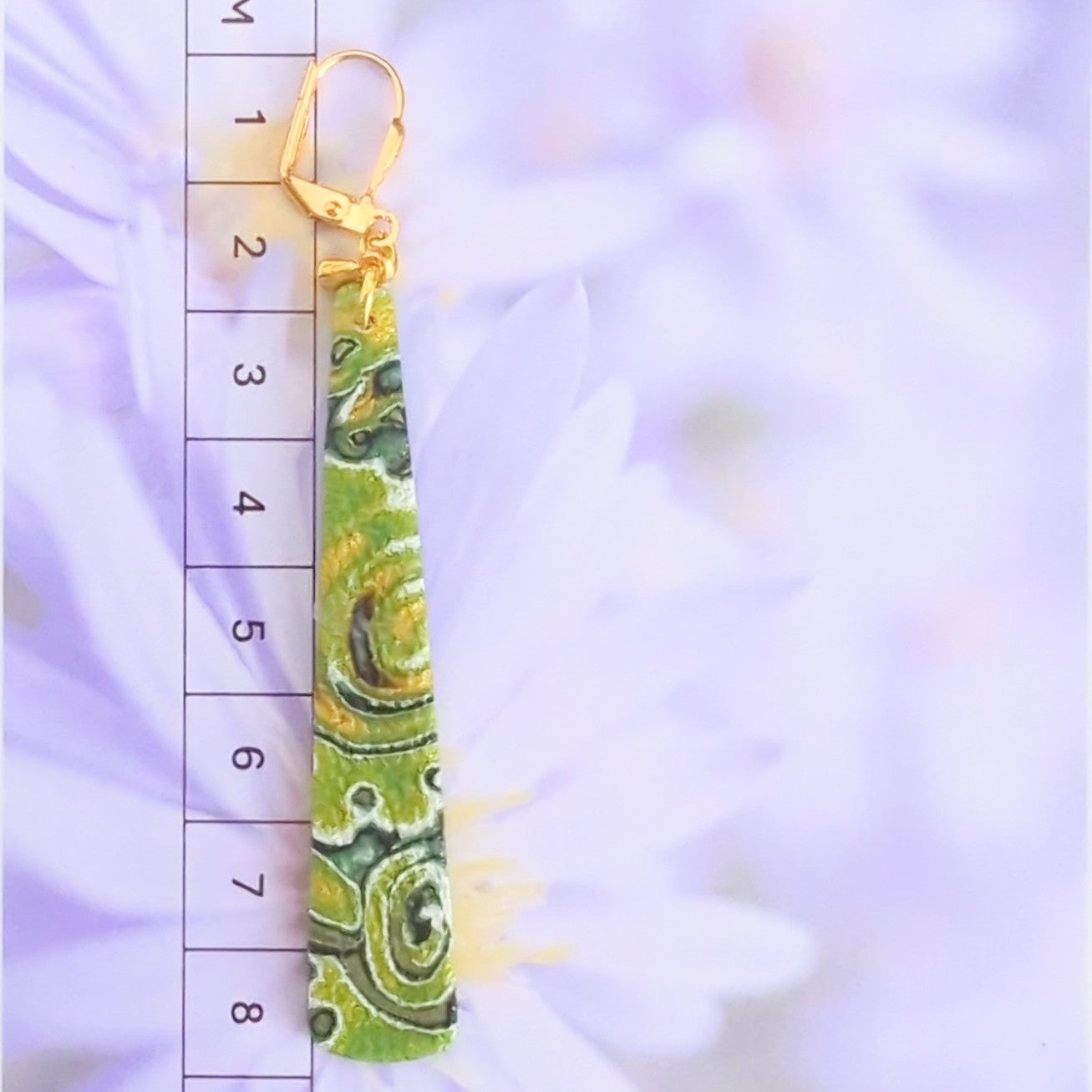 Mokume Gane Earrings in Green