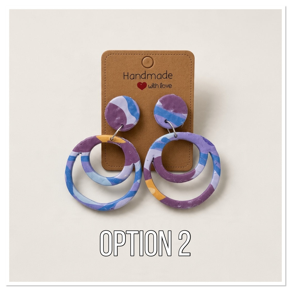 Lavender Skies Marbled Polymer Clay Earring Collection