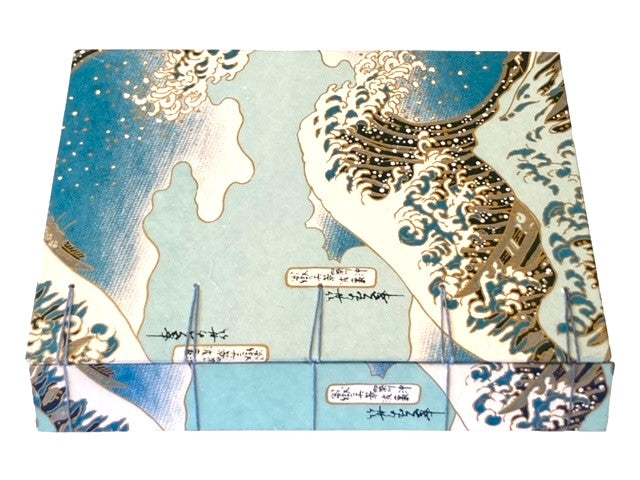 Handmade Hard Cover Journal, Japanese Wave Cover