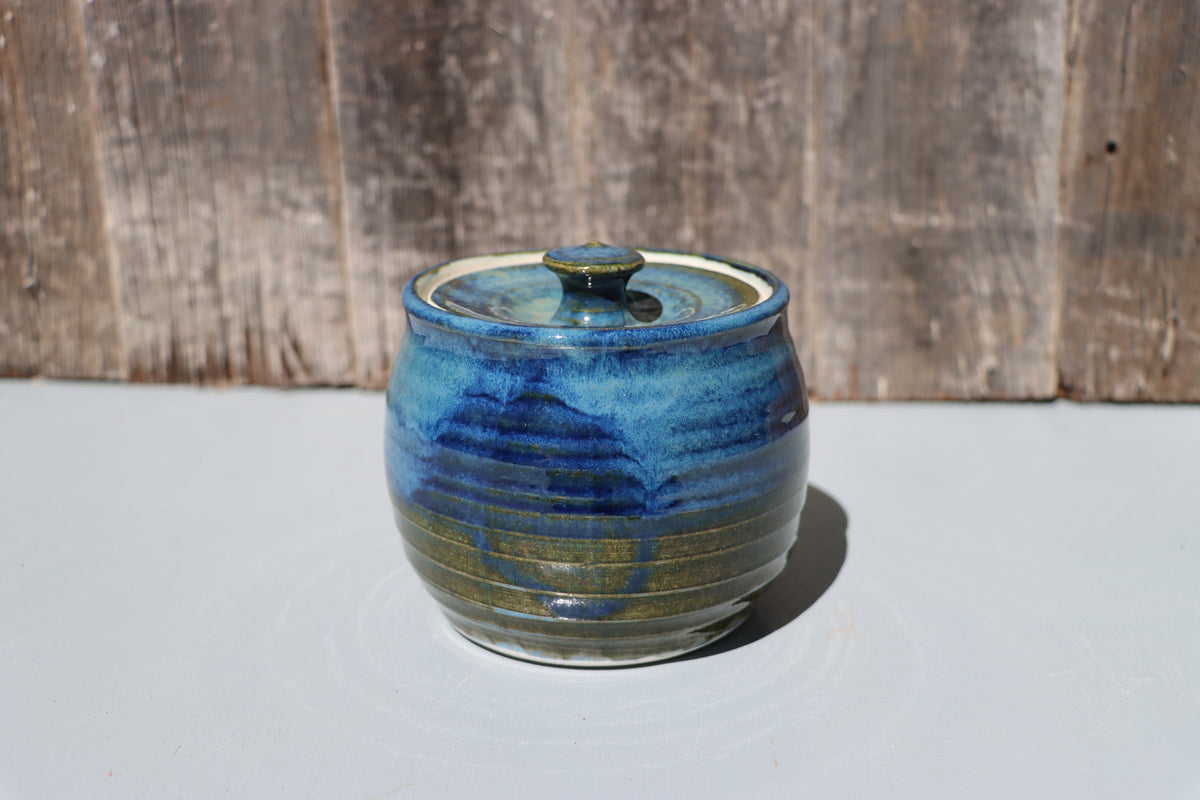Blue lidded jars - Hand Made Thrown High Fired Stoneware